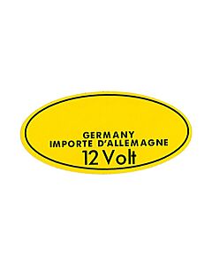 Sticker Bosch germany importe d'allemagne 6 volt zwart op geel voor bobine
