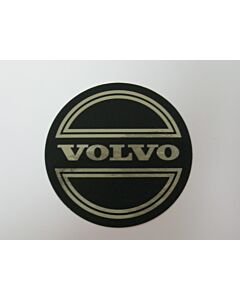 Sticker inchVolvoinch naafdop zwart op chroom 90mm