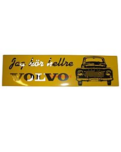 Sticker Jag kor hellre Volvo zwart op geel 27x7.5cm