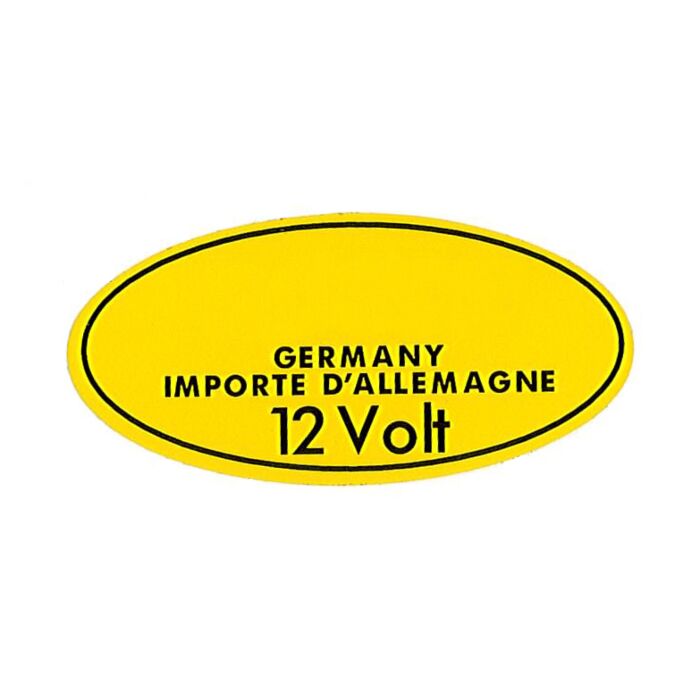 Volvo Aufkleber Bosch Deutschland Import 6 Volt schwarz auf gelb für Zündspule Volvo Teil Nr 107 Produkt.