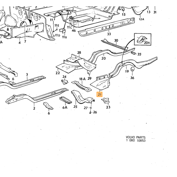 Volvo Torsion Box  L.H. Volvo teil nr 1202098