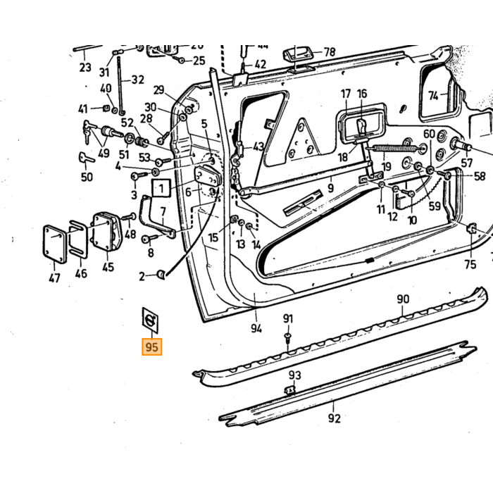 Volvo Aufkleber Tür Tür reflektiert 140 + 164 Ausrufezeichen Dreieck Volvo teil nr 1203249