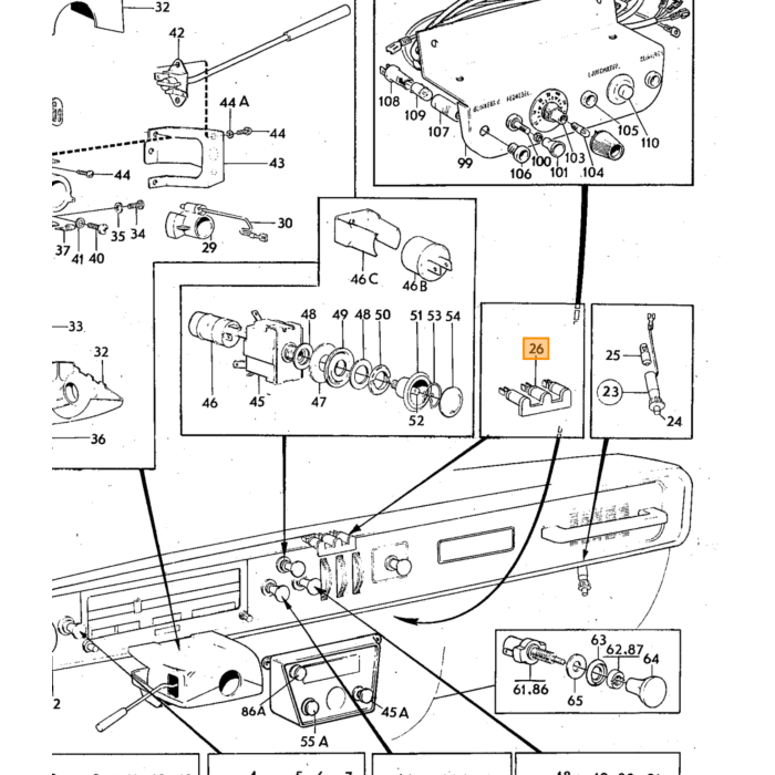 Volvo Scheinwerferwischerblatt 140+164 für Rundscheinwerfer auch F4+F6 (1213849) nicht mehr lieferbar Volvo teil nr 1203635