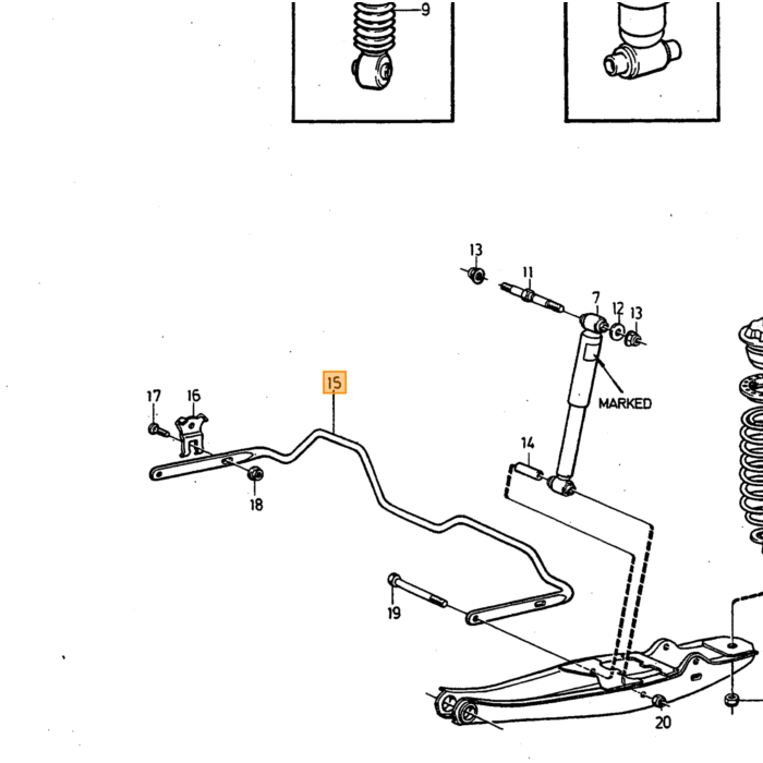 Volvo Gummistabilisierung 240+260 ersetzt durch 1x1330185+ 1x 1359391 + 1x 1229389 Volvo teil nr 1228199