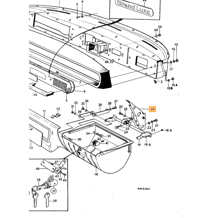 Volvo Klem Innenraum schwarz 140-160-240+260 Tunnelkonsole Nicht lieferbar Volvo Teil Nr 1234286