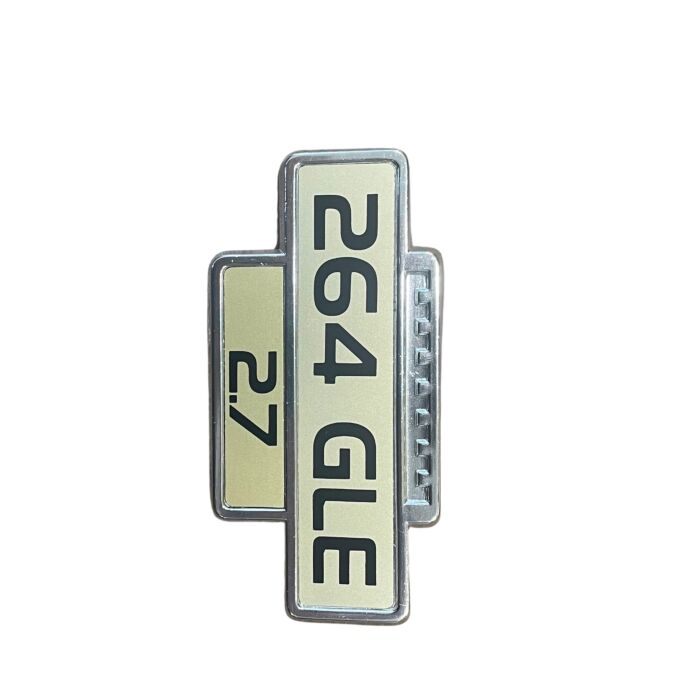 Volvo Emblem 264 2.7 für Bildschirm mit goldfarbenem Hintergrund, Volvo Teil Nr. 1254401