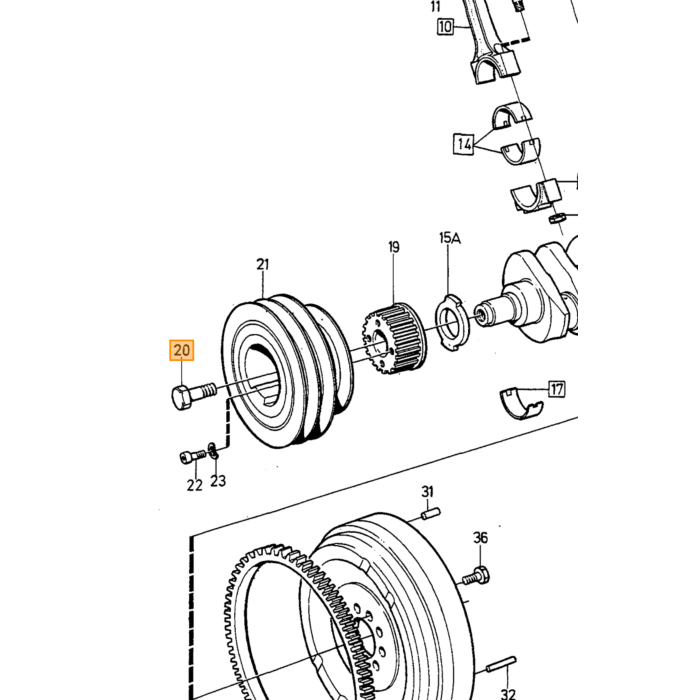 Volvo Schraubenbolzen Kurbelwellenriemenscheibe 240 740 760 780 940 960 D24 Volvo Teil Nr 1257604