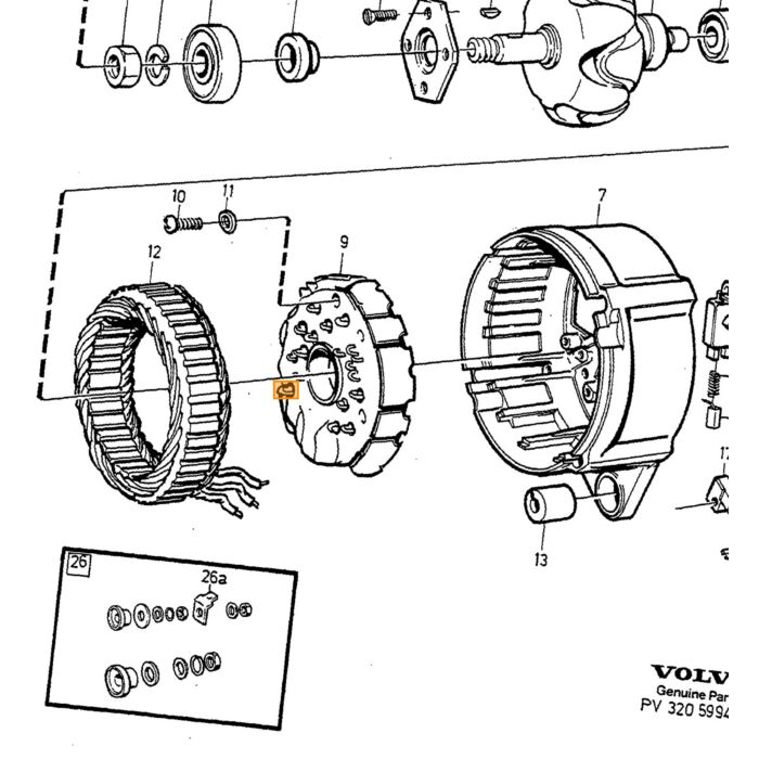 Volvo Lager Wasserpumpe D24 Diesel 240+740+760+780+940+960 Volvo Teil Nr 1257795