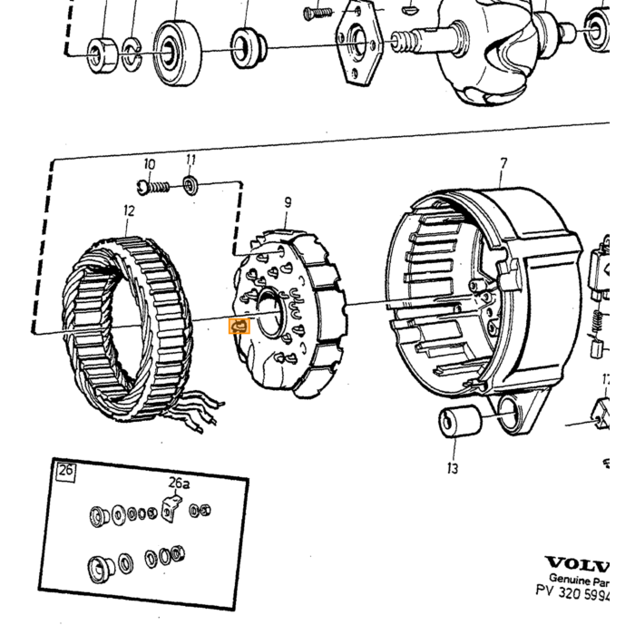Volvo Lager Wasserpumpe D24 Diesel 240+740+760+780+940+960 Volvo Teil Nr 1257795