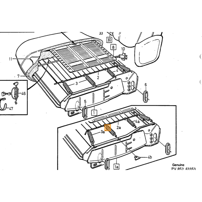 Volvo Sitzmatte Sitz 240+260 (1204396) Volvo teil nr 1264775