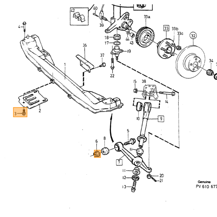 Volvo Unterer Silentbloc-Stabilisator 740/760/940/960 (2 pro Fahrzeug) Volvo teil nr 1273235