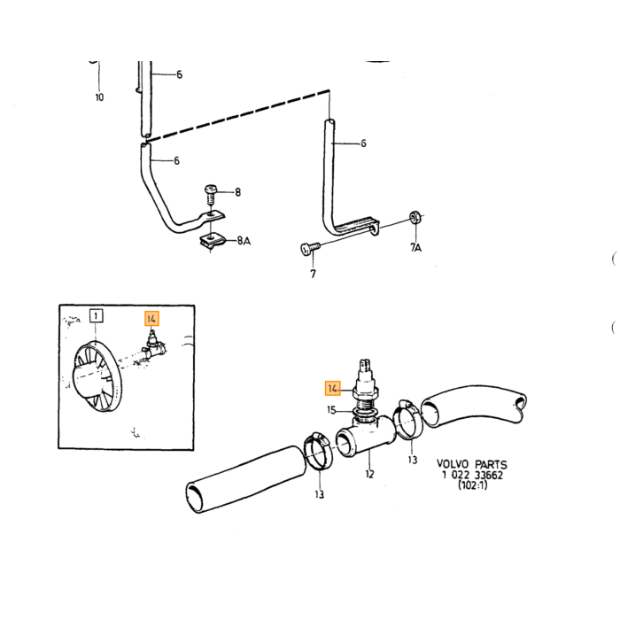 Volvo Thermo-Schalter VOLVO 340-360 Kühlerlüfter Volvo Teil Nr 1276229