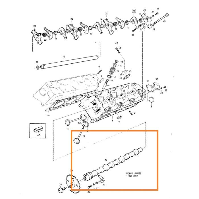 Volvo Nockenwelle B27A=B27F links V6) Volvo teil nr 1277821