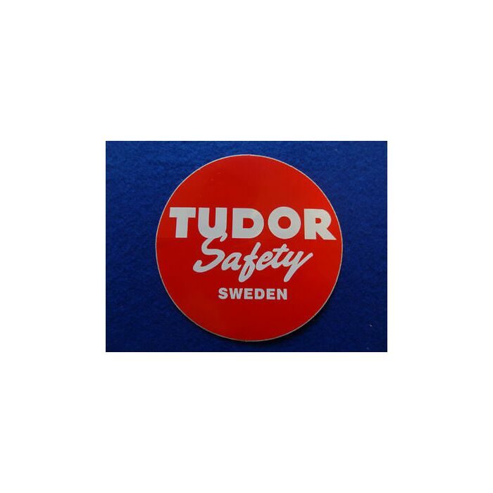 Sticker inchTudor safety Swedeninch voor accu
