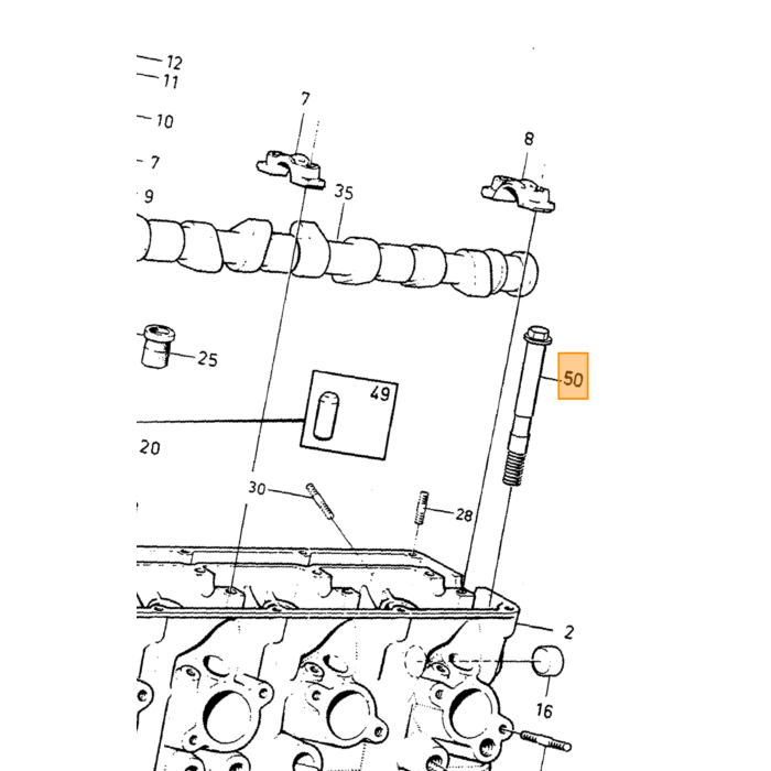 Volvo Bolzenkopfbolzen B19+B21+B23+B200+B230 14mm x 150mm Volvo teil nr 1306341