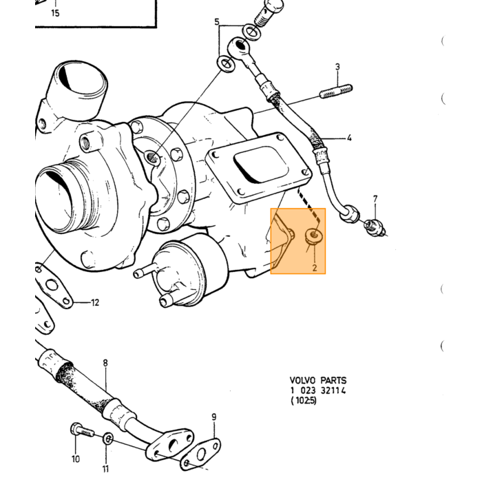Volvo Ölleitung Volvo Teil Nr. 1306905 Produkt