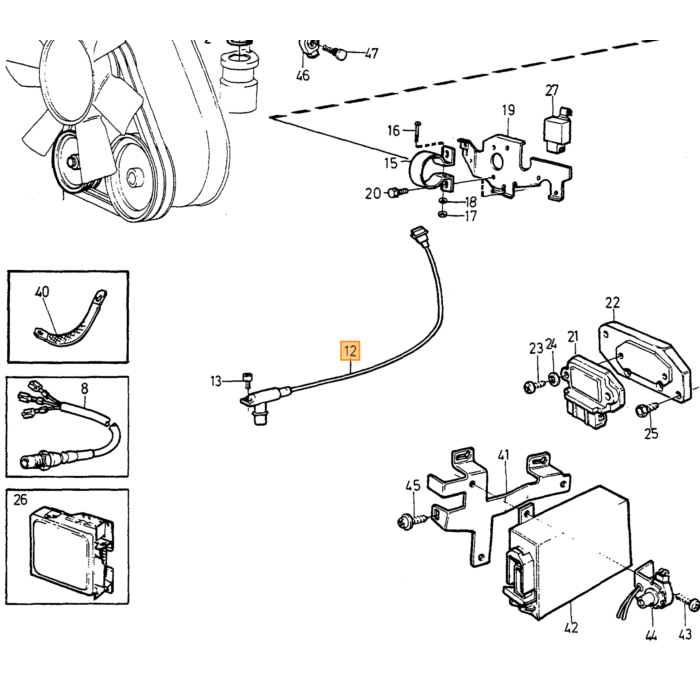 Volvo Drehzahlsensor (OT) B200+B23 ET+B230ET (0261210003) Volvo teil nr 1317030