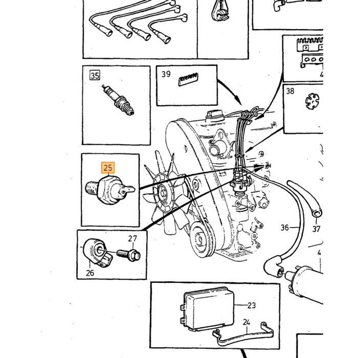 Volvo Sensor B230F 240+740 Klopfsensor Klopfsensor nicht mehr lieferbar Volvo teil nr 1317296
