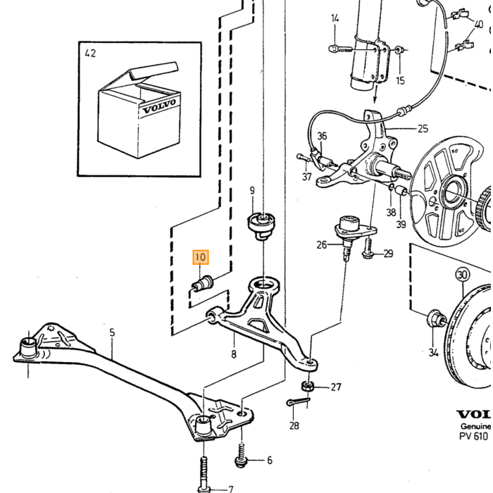 Volvo Silentblock-Stabilisierungsstange 740-760-940-960 Volvo teil nr 1329655