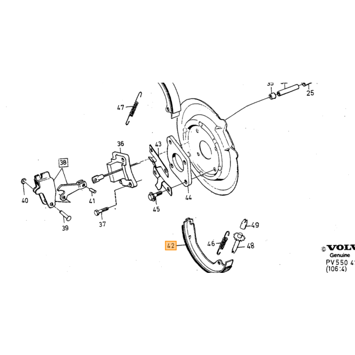 Volvo Bremshandbremsbackensatz 240+260+740+760+940+960 (271997)(30666346) 940 240 740 260 760 960 inkl. Montagesatz Volvo teil nr 1330310