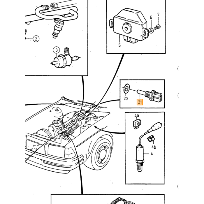 Volvo Temperaturgeber Sensor Wasser 240+740+760+780+900 B230FT+B230GT 2polig für ECU (blauer Stecker) Volvo teil nr 1332396