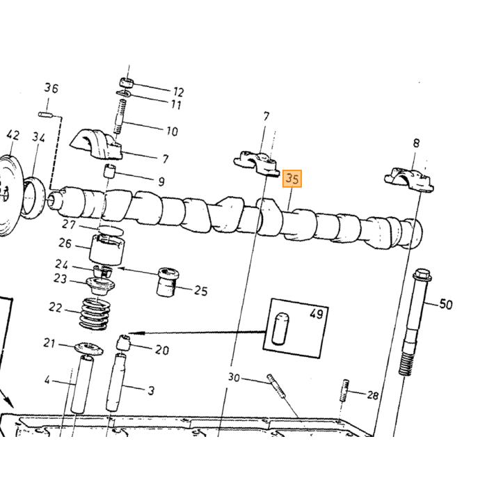 Volvo Nockenwelle B19E+B19A+B17A+B21A+B23A+B23E+B200E+B230E+ET A Typ Volvo teil nr 1336767