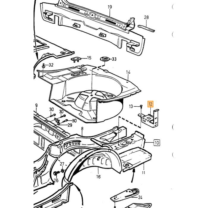 Volvo Blech Sitzstütze links 740 760 940 960 s90 v90 -1998 Volvo Teil Nr 1355205 Produkt