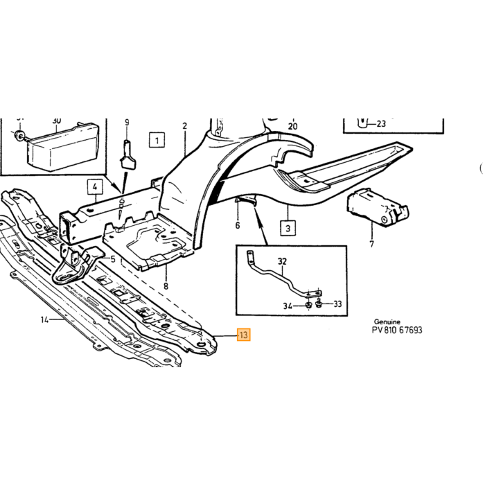 Volvo Radhaus rechts Volvo Teil Nr 1355772 Produkt