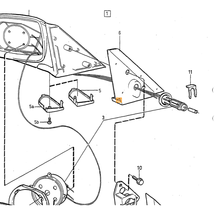 Volvo Mirror 240+260 left side manual 1985-1991 For Volvo Volvo teil nr 1372419
