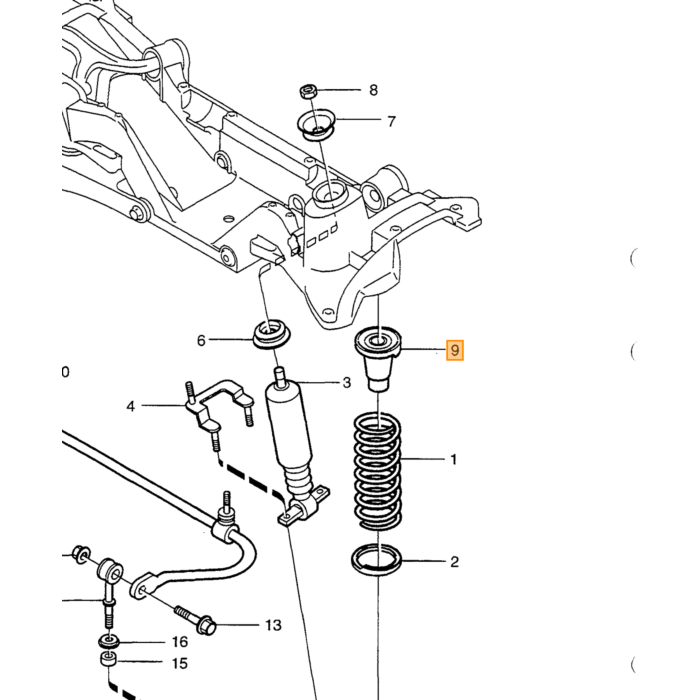 Volvo Ring Stoßdämpfer hinten oben FWD Volvo 850 - S70 - V70 - C70 Volvo teil nr 1387906