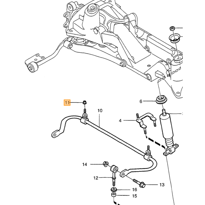 Volvo Gummi Sapcer Feder hinten Volvo 850 - S70 - V70 - C70 2WD ohne Nivomat Volvo teil nr 1387907