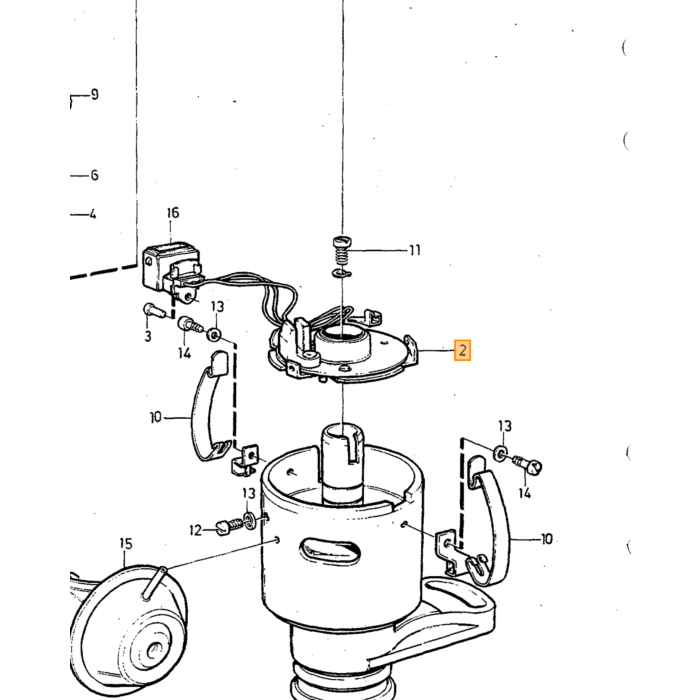Volvo Drehzahlsensor B230F BO-Hall (19189) 240 B200+B230 240 ohne Unterdruck (Verteiler seitlich) 1230500221 Volvo teil nr 1389424