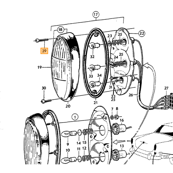Volvo Schraube Rücklicht Amazon lang oben 44 5 mm 192453 Volvo teil nr 192543