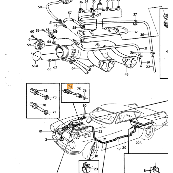 Volvo Temperatur-Zeit-Übertragung B20=30EF siehe Nummer 462632 0280 130 014 Volvo teil nr 243130