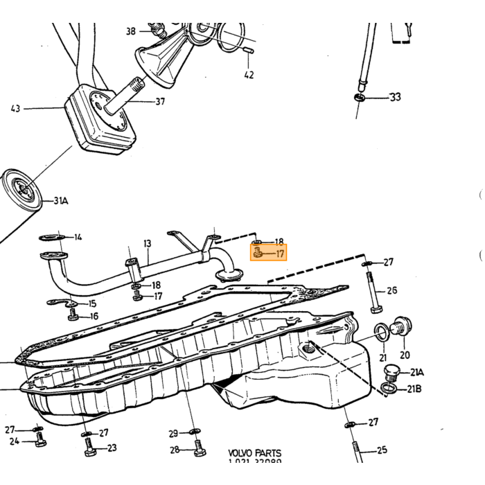 Volvo Oil Strainer Volvo teil nr 245484