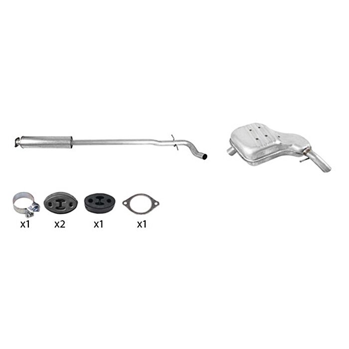 Volvo Auspuff Set XC70 Hinter- und Mittelschalldämpfer ab dem Vorderrohr Set 2000-2001 Benzin mit Turbo und Diesel Volvo Teil Nr 254368057B