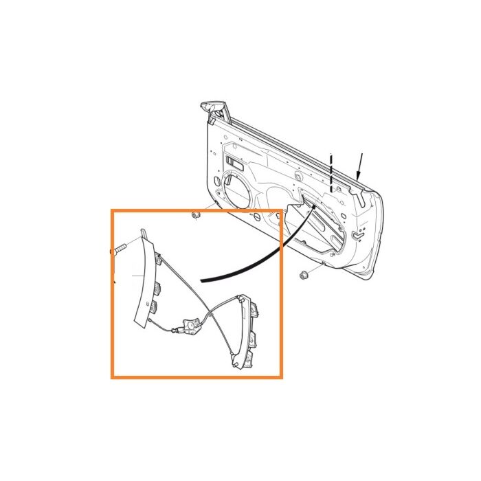 Volvo Fenstermechanismus rechts Volvo C70 (2006-) Rahmen inklusive Kabel Volvo Teil Nr 30633659 Produkt.