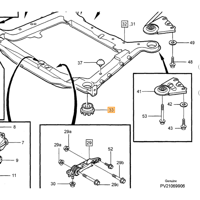 Volvo Motorhalter Silentlager Vorderachse 850+S70+V70 -2000 (1 Stück erforderlich) 850 S70 C70 S60 Xc70 V70 S80 Xc90 Volvo teil nr 3507924