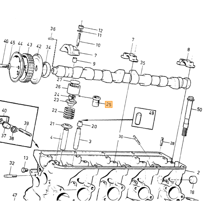 Volvo Ventilgummis B19+B21+B23+B200+B230 (Dämpfer) Satz à 4 Stk Volvo teil nr 3514432