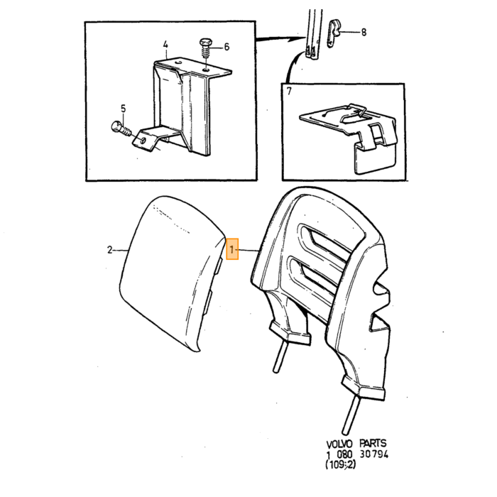 Volvo Head Restraint  Black Volvo teil nr 3540262