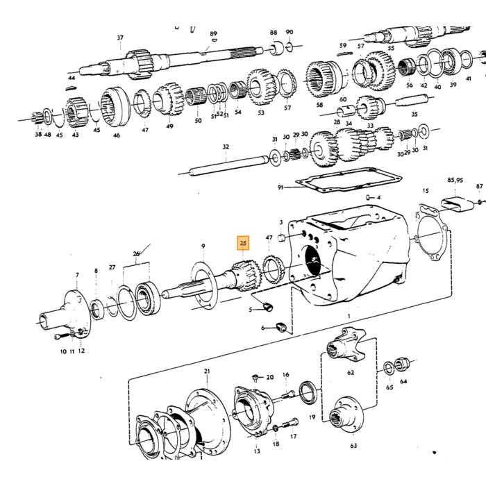 Volvo Eingangswelle für Getriebe M40+M41 NOS Volvo Teil Nr 380136
