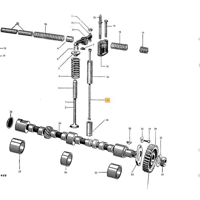 Volvo Ventilstößelstange B4B Motor\n 109.485+ alle B16 gebraucht 21cm Volvo teil nr 403689