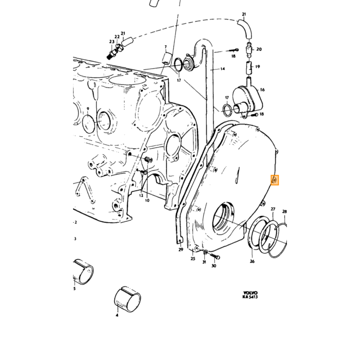 Volvo Platte Zylinderkopf B18 B20 B30 Dichtung extra Wasserleitung Volvo teil nr 418213