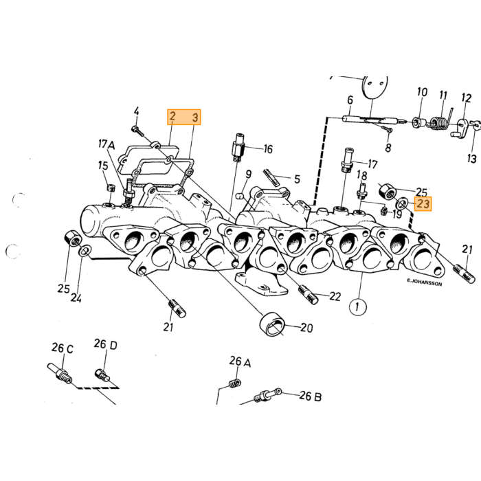 Volvo Revet Krümmer dick Typ B18+B20+B30+B19+B21+B23+B200+B230 Durchmesser 20x8 5 4 2mm dick Volvo teil nr 419401