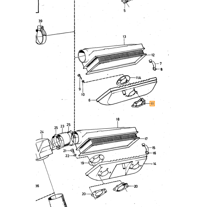 Volvo Luftfilter komplett 4 Schrauben SU HS6 Carn 140 1973+ 240 mit B20A Motor NOS 1277776 Volvo teil nr 462853