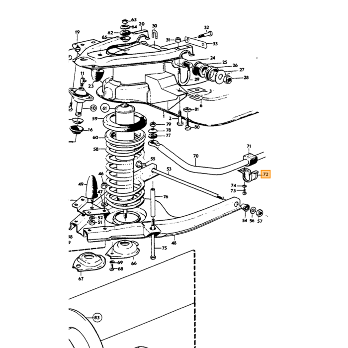Volvo Stabilisator Halterung vorne Amazonas + P1800 1966 (1 Kugel) Volvo teil nr 653392