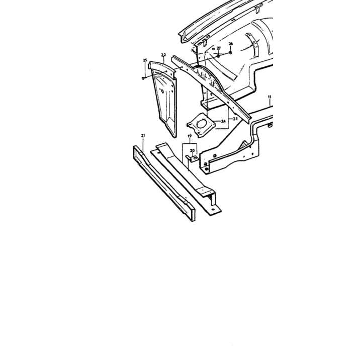 Volvo Body amazon left front inner wing original Volvo teil nr 653418