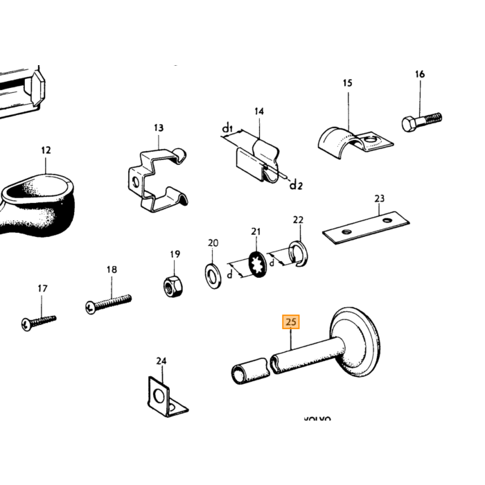 Volvo Gummi Kabeleinführung Rücklicht PV Volvo teil nr 658275
