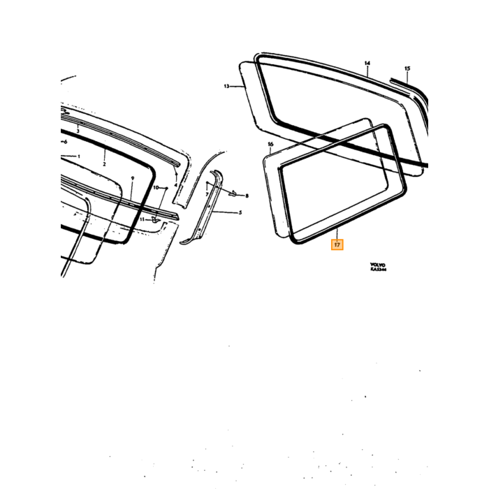 Volvo Gummi Seitenfenster Amazon Kombi 220 Original Volvo teil nr 662687