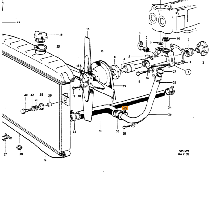 Volvo Distanzbuchse Kühler PV444+PV544+Duett+Amazon+P1800+140+164 für Gummi 673989 Volvo teil nr 663497